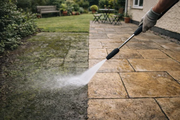 Pressure washing patio driveway cleaning Devon